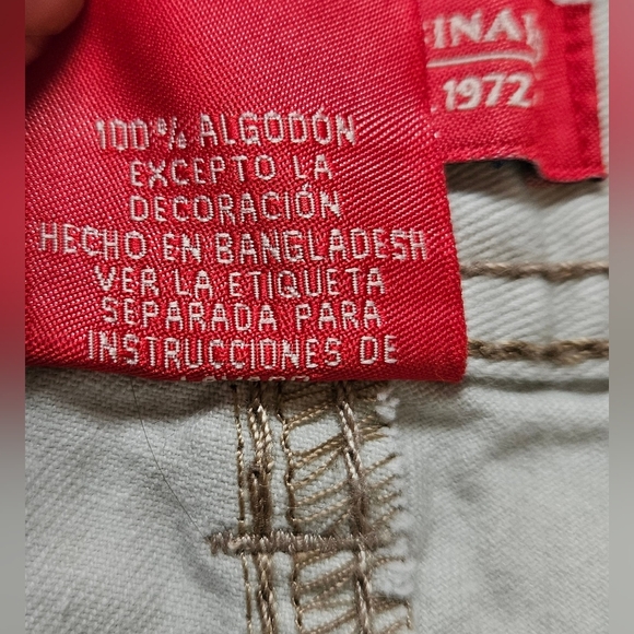 Faded Glory Girls Beige Jean Bermuda Shorts With Hearts On Back Pockets Size 7 - Picture 5 of 10